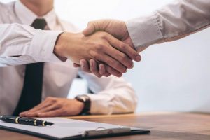 shaking hand for loan approval